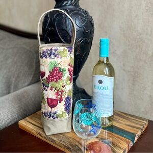 Off the Vine Grapes & Wine wine tote housewarming gift handmade tote wine gift